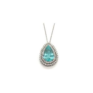 Double maracanã Paraiba tourmaline and diamond necklace