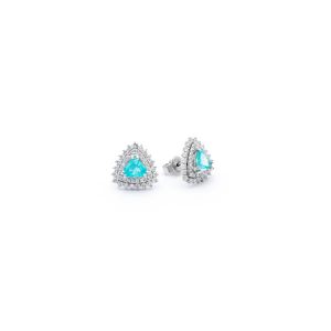 Trilliant cut Paraiba tourmaline earrings