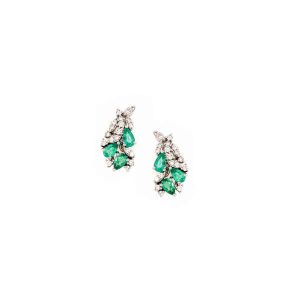 17. Emerald and diamond cuff earrings