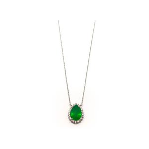 Pear cut maracanå Emerald necklace