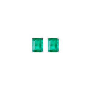 Emerald cut emerald stud earrings 4.25ctw