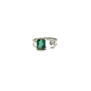 Tourmaline and diamond gap ring