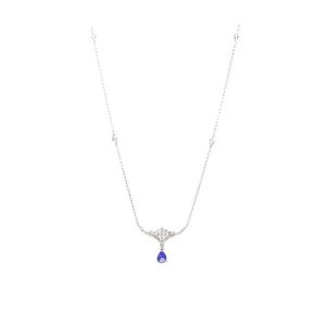 Crown tanzanite and diamond necklace