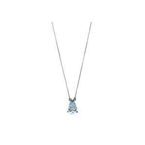 Three prong aquamarine necklace 3.50ctw