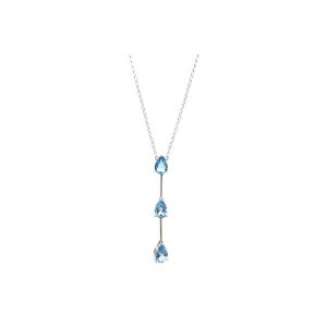 Three drop blue topaz necklace