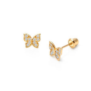 Butterfly diamond pavé stud earrings